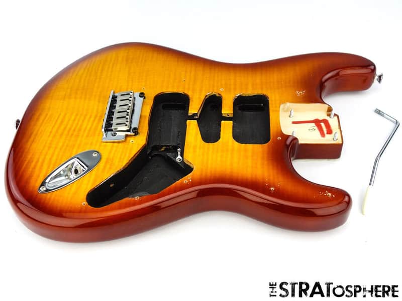 Fender Squier Standard Stratocaster BODY & HARDWARE Strat FMT Flame Top Amber image 1