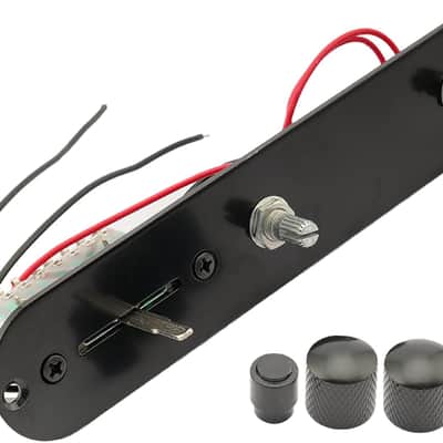 32mm Loaded Tele Control Plate Pre-Wired 3-Way Switch with Wiring Harness for Fender Telecaster Electric Guitar,Black image 2
