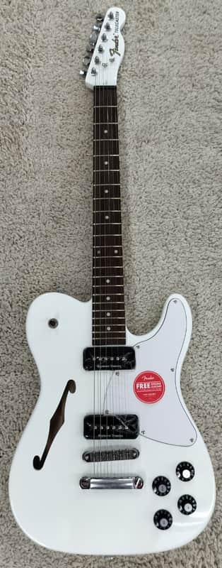 Fender Jim Adkins JA-90 Telecaster Thinline Electric Guitar, White Finish image 1