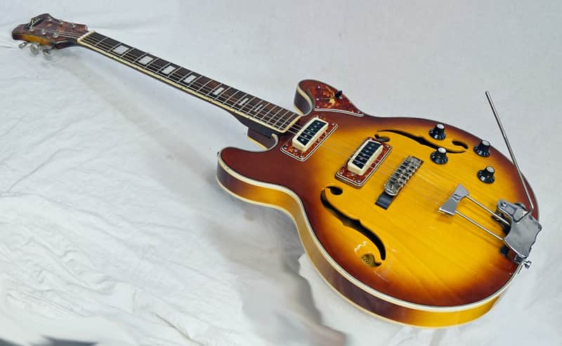 Aria 60’s Diamond ES335 style Hollow Body 50+ yr old Electric Guitar W/f-holes nice image 1