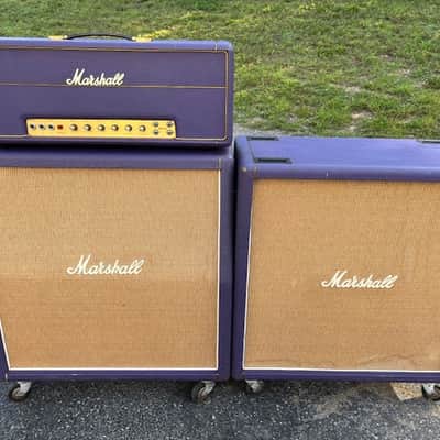 Marshall Super Bass 100 Full Stack 1970 Un-Modified- Royal Purple Tolex Cane Front image 14