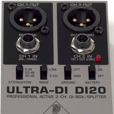 BEHRINGER DI20 ULTRA-DI PRO DI-BOX ATTIVA 2 CANALI O SPLITTER CONVERTE 2 LINE JACK A 2 XLR BILANCIATI image 3