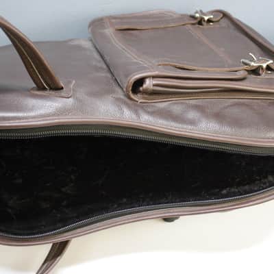 Levy's Premium Leather Bass Gigbag - Dark Brown **Amazing Quality** image 7