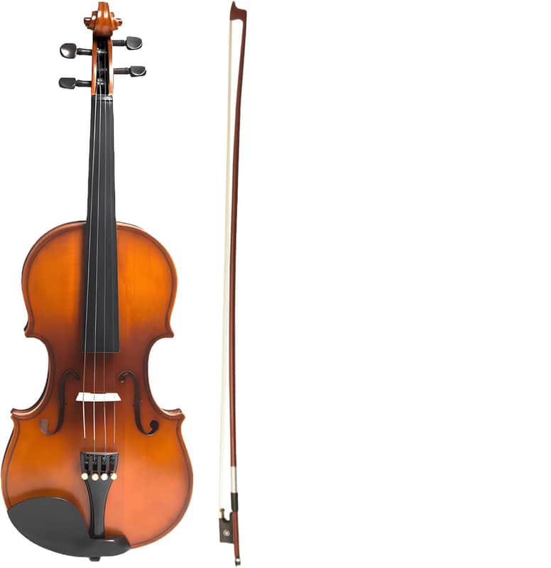 4/4 Full Size Violin for Adults - Solid Wood, Spruce Top, Maple Back, Bow, Hard Case, Shoulder Rest, Tuner, Extra Strings & Rosin image 1