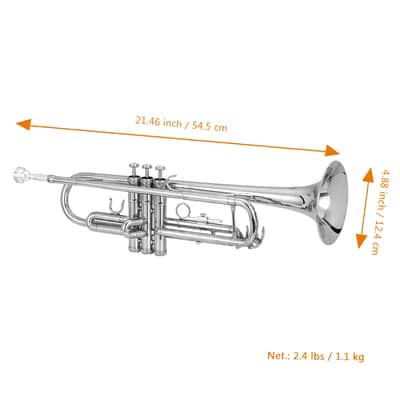 🎅🎄 For Pros and Beginners! Silver (Chrome) Unmarked Trumpet with Case/Bag/Pack +Strap +Cloth! image 13