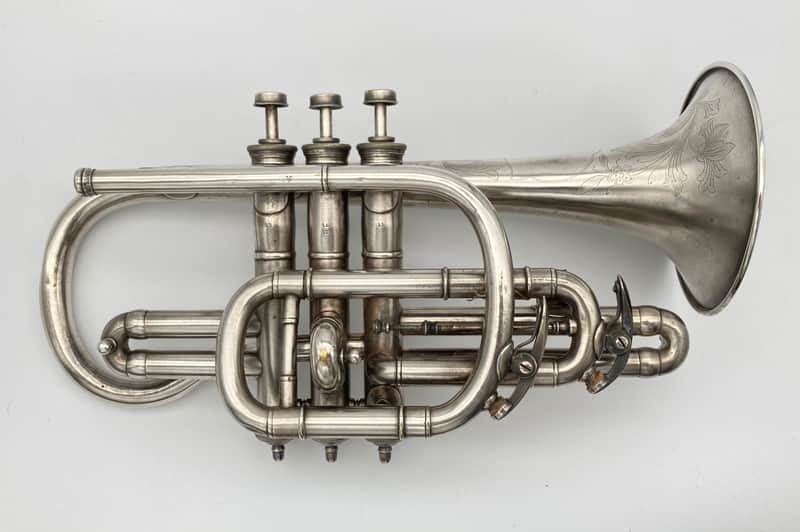 No Name High/Low Pitch Bb Cornet Silver image 1