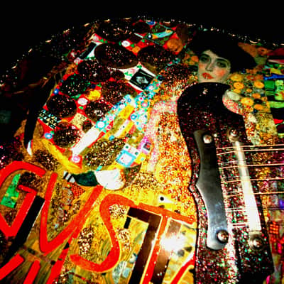 Framus 12 String Acoustic. klimt Art by El Daga 2005 Collage Goldtone.  Collectible. Only 1. RARE. image 19