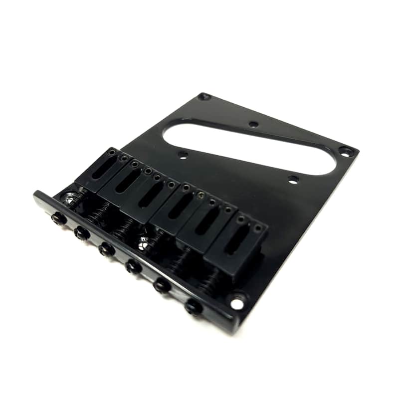 Brio Telecaster Left Handed 6 modern saddle Tele Bridge - Black image 1