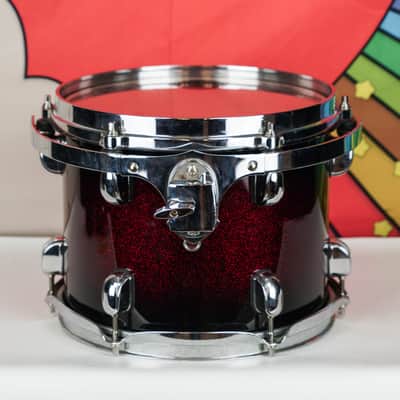 2010 Tama Starclassic Preformer B/B Bubinga Shell 10 x 8" Tom Drum, Red Sparkle Burst image 4
