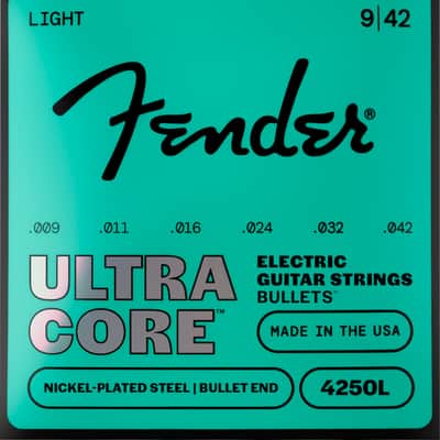 Fender 4250 Ultracore Guitar Strings, Plated Steel, Bullet End, 4250L .009-.042 image 1