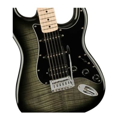 Fender Squier Affinity Series Stratocaster FMT HSS Guitar with Maple C-Shaped Neck (Maple Fingerboard, Black Burst) image 4