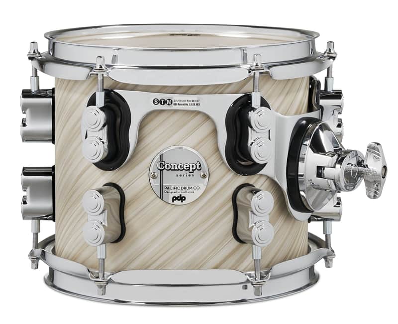 PDP Concept Maple 7x8 Suspended Tom Twisted Ivory Finish Ply with Chrome Hardware image 1