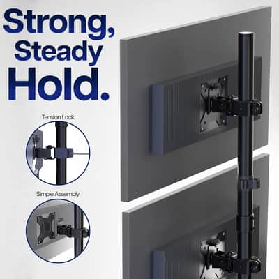 Vertical Dual Monitor Studio Desk Mount – Stacked 2-Screen Stand for Music Production, Mixing & Streaming image 5