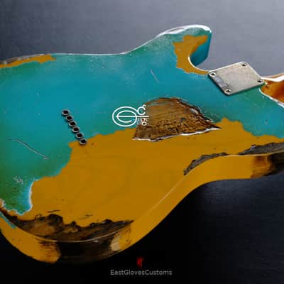 Fender Telecaster FSR Special Edition Deluxe Ash Seafoam Green over Butterscotch Heavy Aged Relic image 7