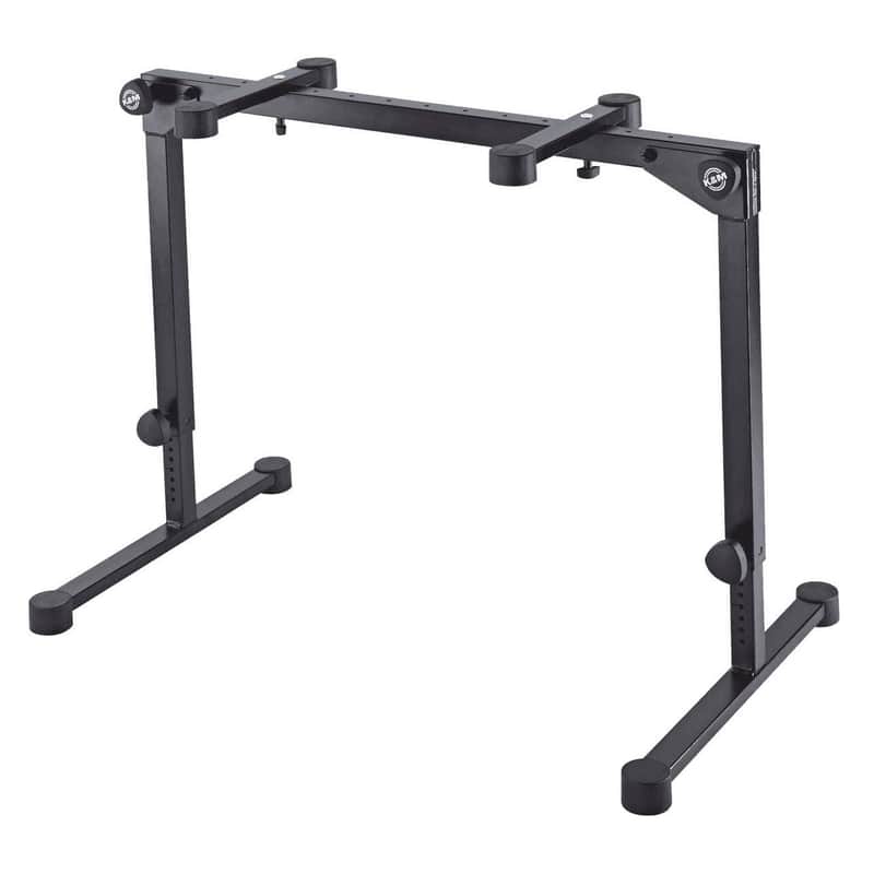 K&M 18820 Omega Pro Collapsible Steel Keyboard Stand with Adjustable Legs Black image 1