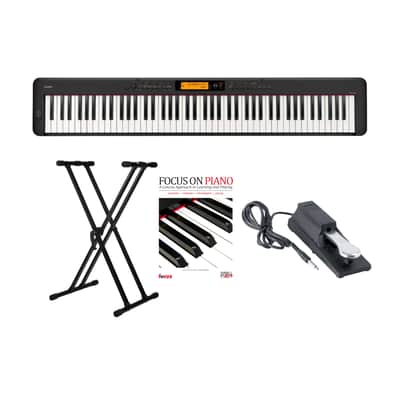 Casio CDP-S360 88-Key Digital Home Piano with Keyboard Stand, Pedal, and Book