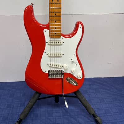Used 2021 Squier Classic Vibe '50's Strat Stratocaster Electric Guitar Maple Fingerboard Fiesta Red image 6