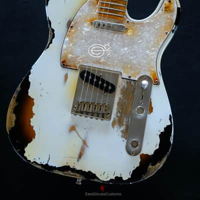 Fender Telecaster American Deluxe 60th Anniversary Series White over Sunburst Aged Heavy Relic Rare image 9