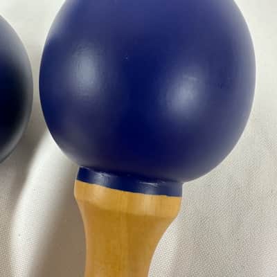 6" Mini Maracas, Wooden, 6" x 2", Mid-East MARB, Painted Blue - NEW image 4