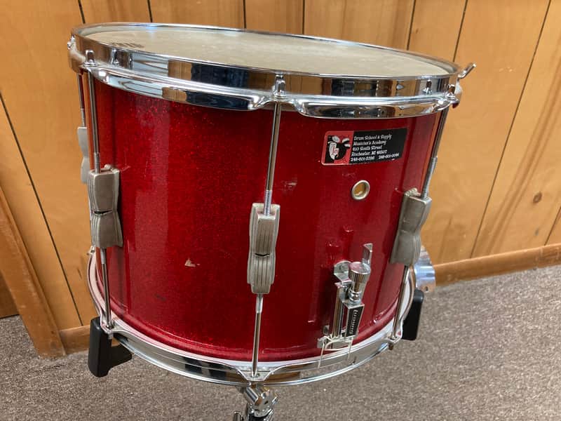 Ludwig 10x14 Marching Snare 196? Red Sparkle image 1
