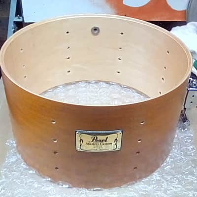 Double A drums 7.5x14" custom snare drum, pearl masters custom extra shell in amber burnish finish w/ video image 11