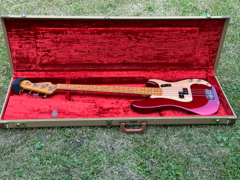 Fender American Vintage 57’ Precision Bass 1999 - Candy Apple Red image 1