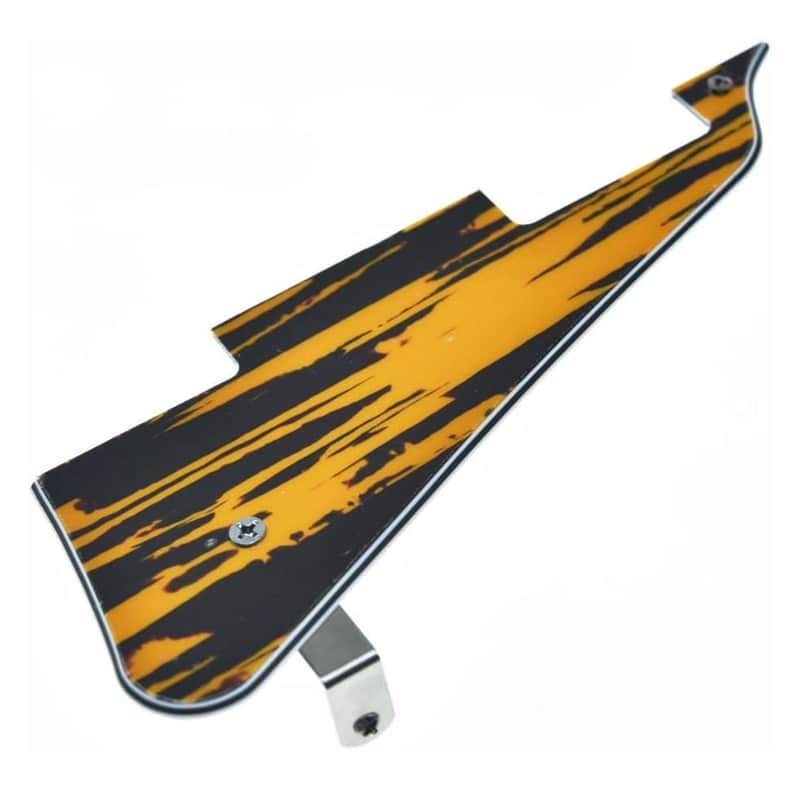 Tawny Stripe LP Guitar Pickguard with Chrome Stainless Steel Bracket and Steel Mounting Screws for USA Les Paul