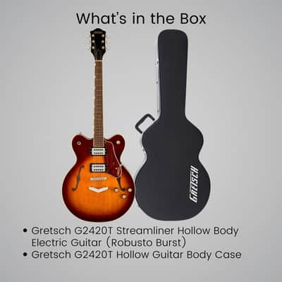 Gretsch G2420T Streamliner Hollow Body Electric Guitar with Bigsby, Laurel Fingerboard (Robusto Burst) with Gretsch G2420T Hard Case image 3