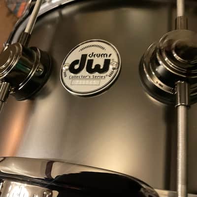 DW 6.5x14 Collector's Satin Black over Brass Snare Drum w/ Black Nickel HW image 2