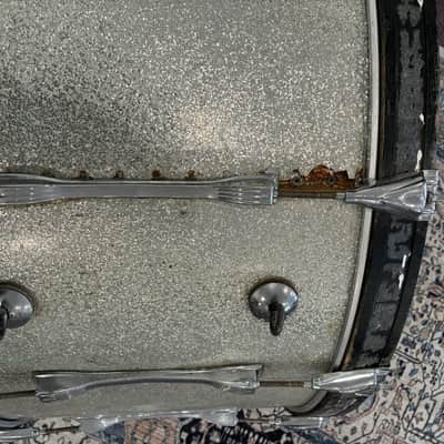 Ludwig 28x14" Marching Bass Drum - Silver Sparkle (1970s) image 5