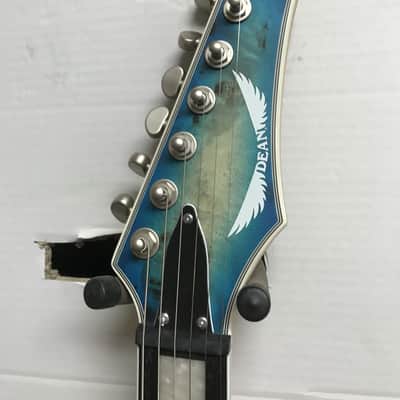 DEAN Exile Select Burled Poplar STQB electric GUITAR new Turquoise Burst - EMG image 5