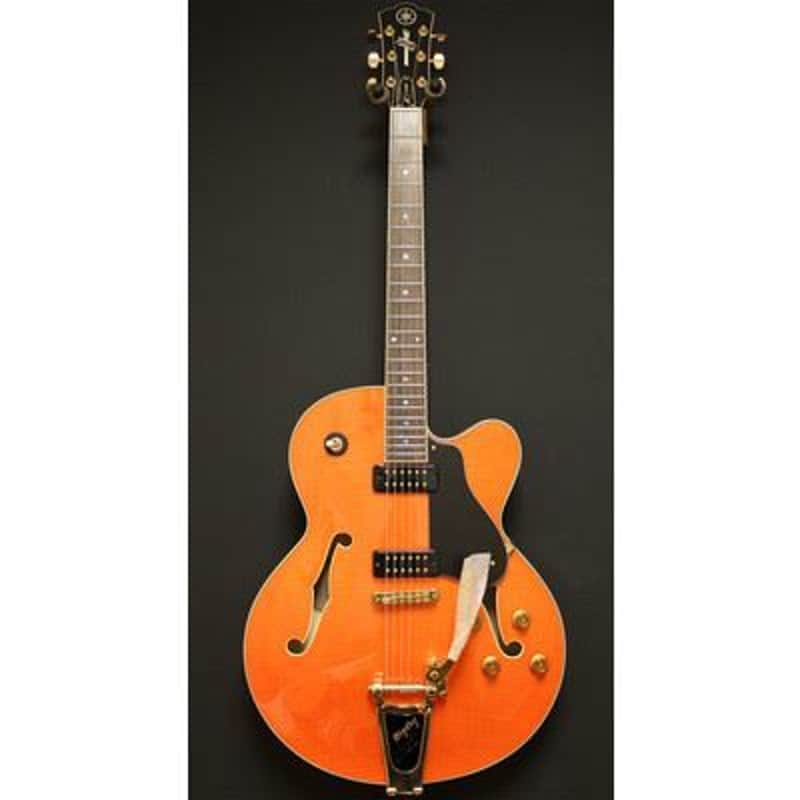Yamaha AES1500B Semi-Hollow Body Electric Guitar - Orange Stain image 1