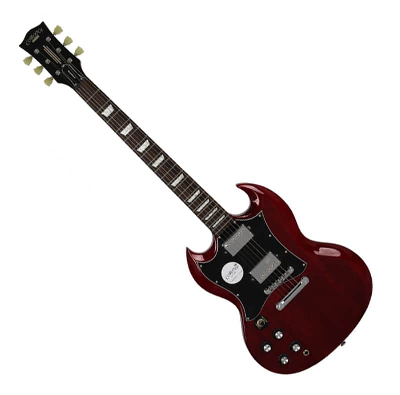 Corona CSG Standard Left Handed Double Mahogany Cutaway Electric Guitar LH Lefty Cherry image 1
