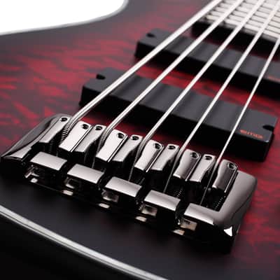 Schecter Hellraiser Extreme-5 Crimson Red Burst Satin image 6