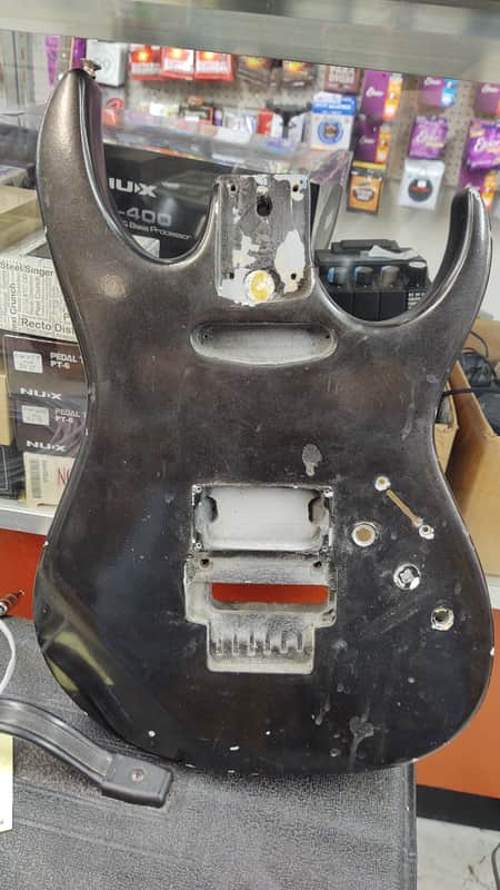 Guitar Body- Black modern Double Cut image 1