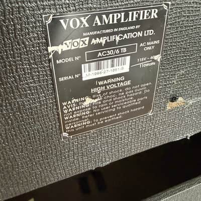 Vox AC30/6 TB 3-Channel 30-Watt 2x12" Guitar Combo 1994 - 2004 - Black image 4