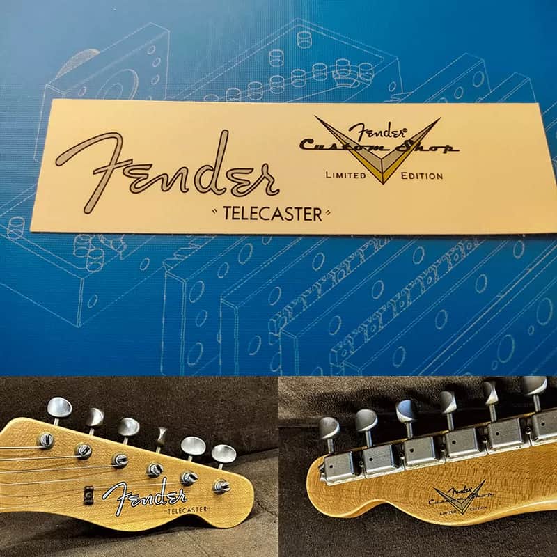 Original Fender Electric Guitar Headstock Logo Water Transfer Decal with Peel-TELE 58-Off Film image 1