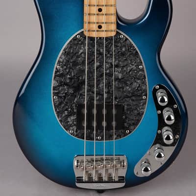 Ernie Ball Music Man USA StingRay 4 H Bass w/ Piezo - 2002 - Blue Dawn Sparkle image 2