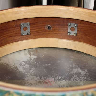 1930s Leedy 5x14 Professional Model Snare Drum in Rainbow Pearl image 6