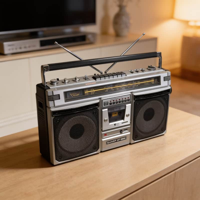 SHARP GF-8585E Rare Vintage MINT Boombox Working Stereo Cassette Radio Warranty image 1