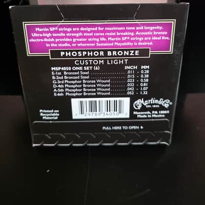 Martin MSP-4050 SP 92/8 Phosphor Bronze Custom Light Acoustic Strings 2010s - Standard image 2