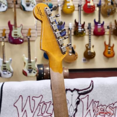 Fender Custom Shop 1960 Stratocaster Heavy Relic Aged Black over 3 Tone Sunburst 7.65 lbs image 11