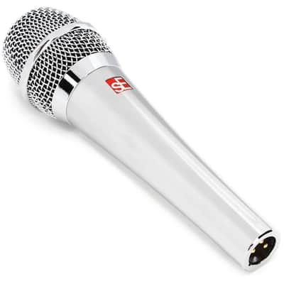 Liquid Audio sE Electronics V7 Supercardioid Dynamic Vocal Microphone in Chrome Finish Bundle w/Pig Hog PHM10 8mm Mic Cable Polishing Cloth image 3