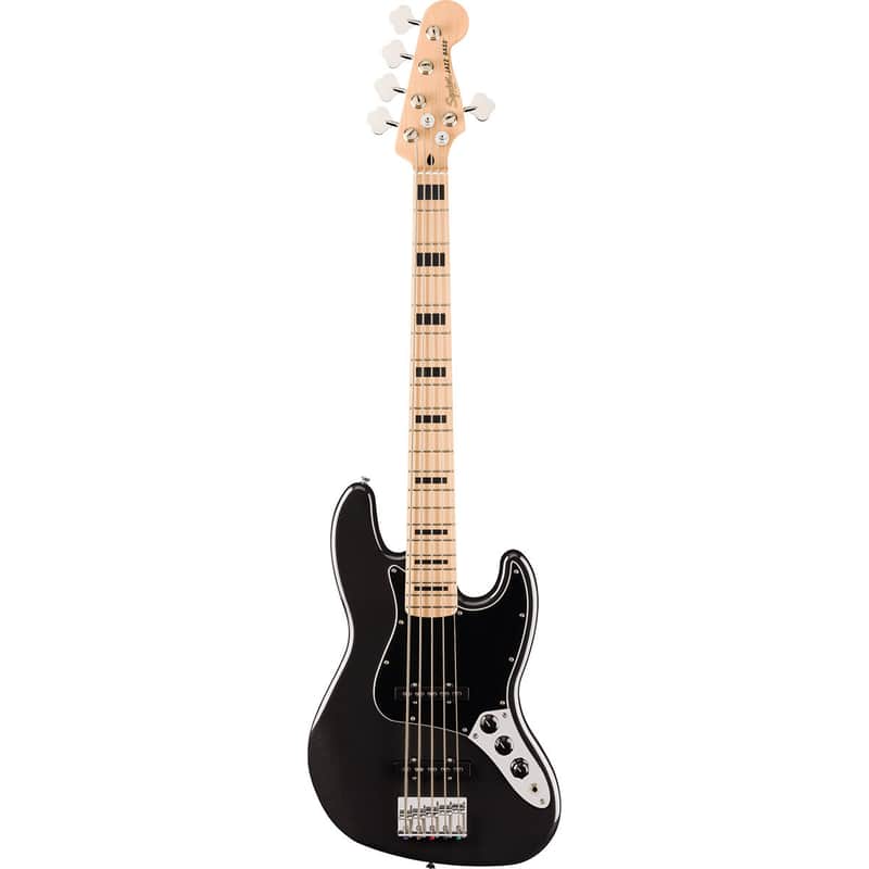 Fender Squier Affinity Series Active Jazz Bass V 5-String Guitar, Black Metallic image 1
