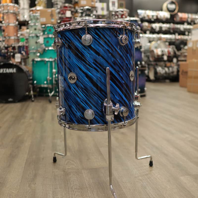 Pre-Owned DW Collector's Series Maple Standard 14" Floor Tom (Twisted Blue Oyster) image 1
