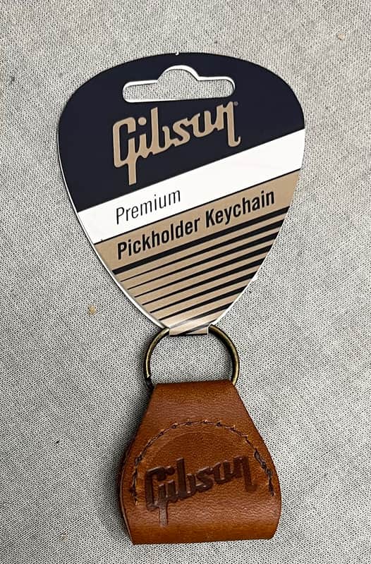 Gibson AKYC-BRN Premium Leather Pickholder Keychain Brown image 1