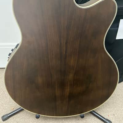 Warwick RockBass Alien Deluxe Hybrid Thinline 4 String Left Handed Fretless Acoustic Electric Bass - Natural image 6