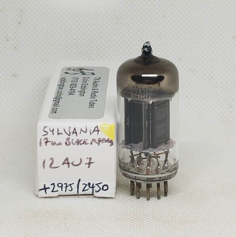 Sylvania 12AU7 Long Black Plate Balanced Single NOS 12AU7A ECC82 image 1