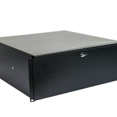 OSP 16 Space Shock Mount Rack Road Case w/Lid Table & 4 Space Rack Drawer image 5