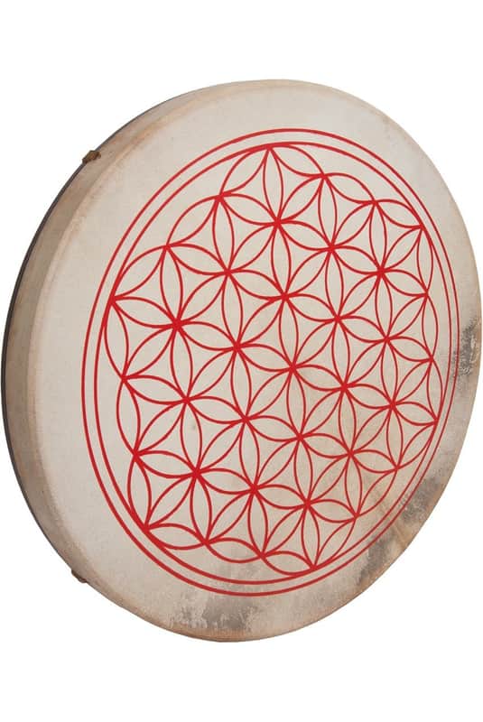 DOBANI Pretuned Goatskin Head Wood Frame Drum w/ Beater 18"x2" Circle of Life image 1
